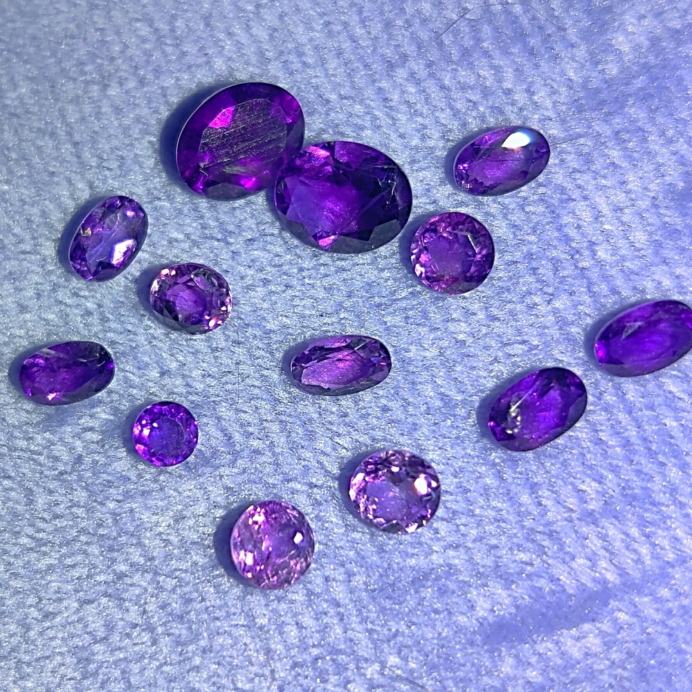 Beautiful Rich Colored Faceted Amethyst Assorted Lot 7.5 CTs